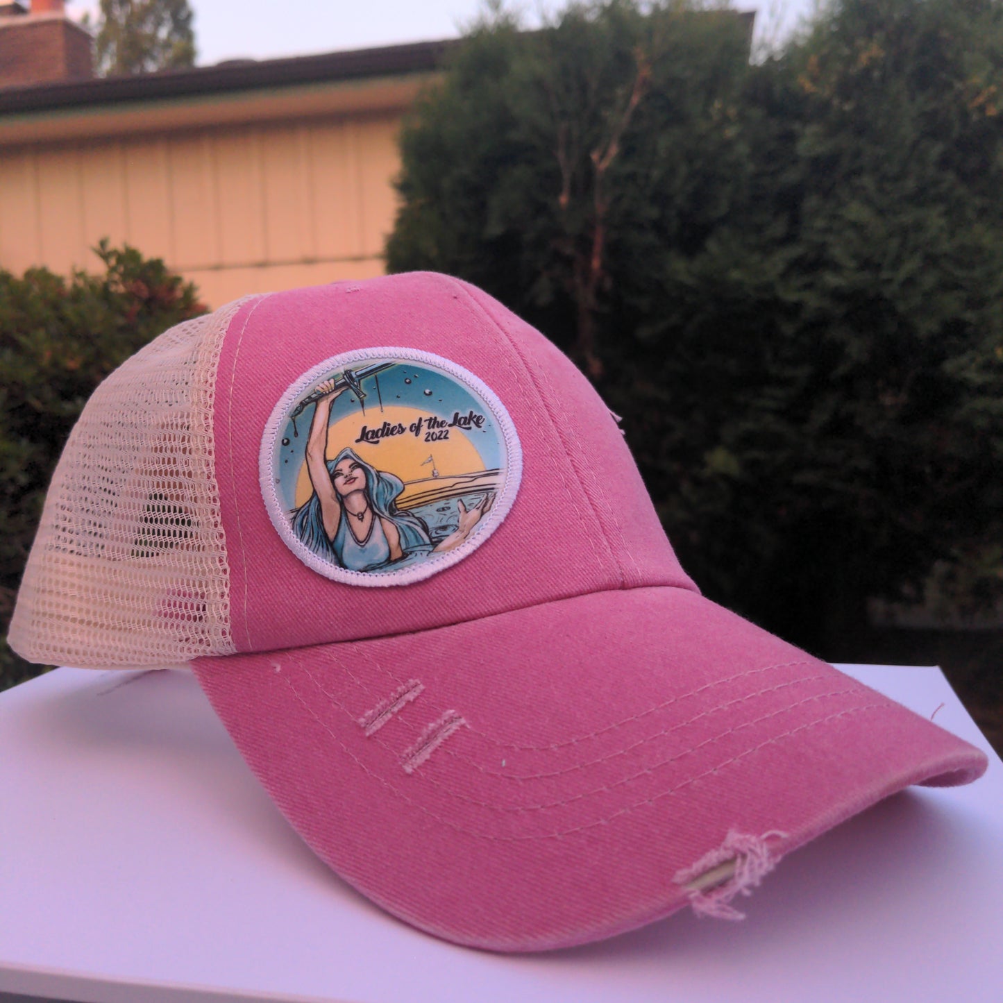 Ladies of the Lake Cross-back Ponytail Hat
